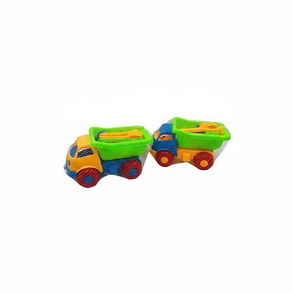 Durable Dump Truck Beach Toy Set with Sand Molds and Mesh Bag
