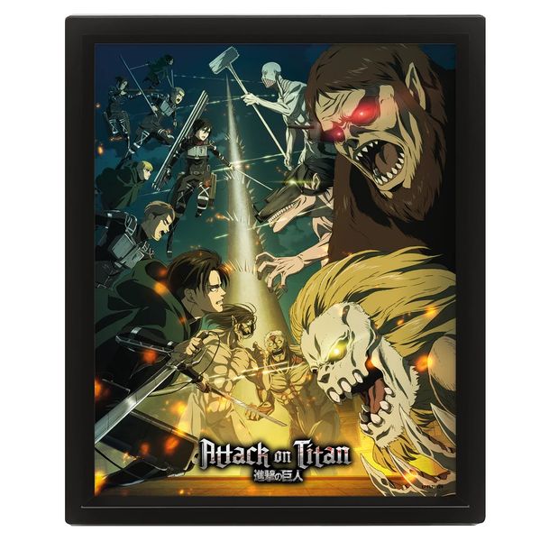 Attack On Titan S4 (Special Ops) Framed 3D Lenticular Poster (25cm x 20cm)