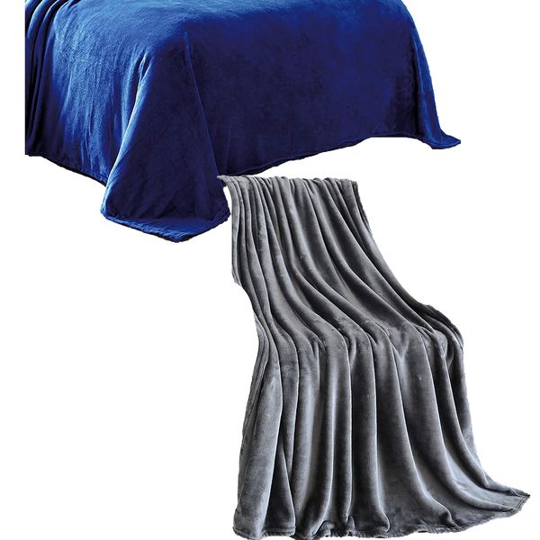 Silky,Soft - Flannel Blanket - 2 Pieces Value Pack - Multiple colour