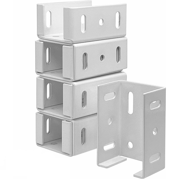 Heavy Duty 2-3/4Inch Rails Brackets Kit White Alluminum Fence Bracket