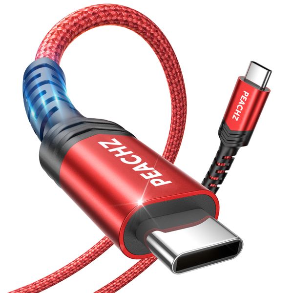 Peachz 100W USB-C to USB-C Carplay Cable - 5A Fast Charging - 2 Meter