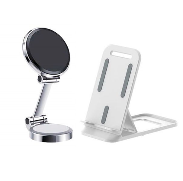Adjustable universal phone/tablet stand and Magnetic Car Phone Mount Silver
