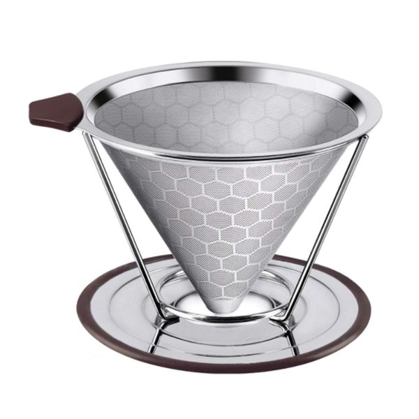 Pour Over Coffee Dripper Stainless Steel Coffee Filter Removable Dripper
