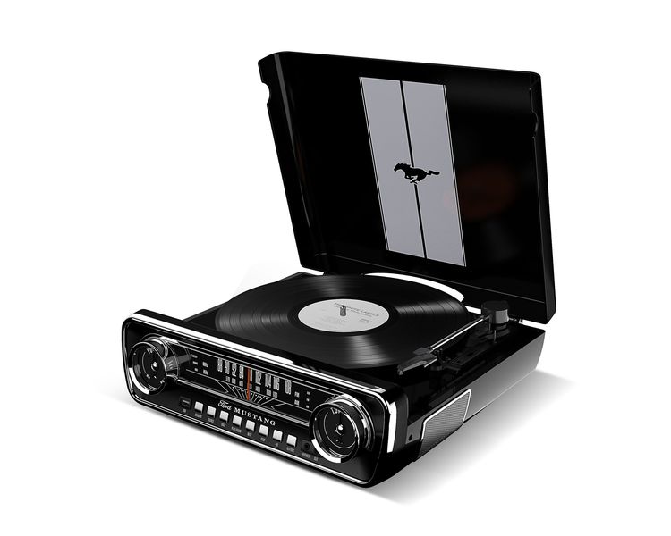 ION Audio-Ford Mustang Classic Car Styled Turntable Music Centre - Black