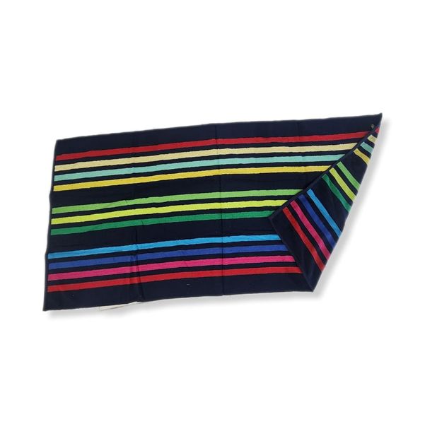 Blue Cotton Striped Beach Towel