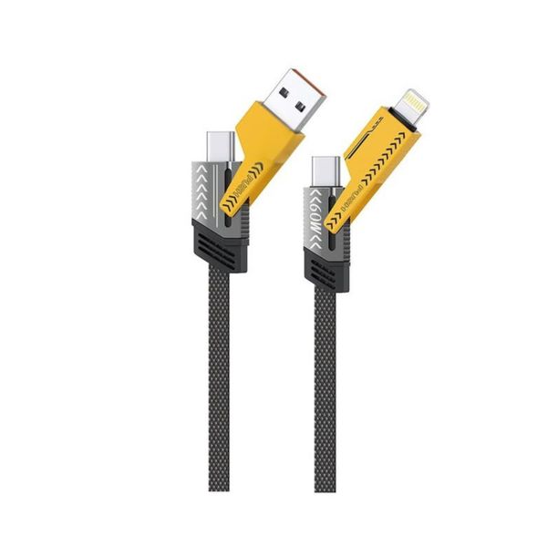 NB283 4-in-1 Braided Fast Charging Cable - Dual Type-C &amp; USB Lightning