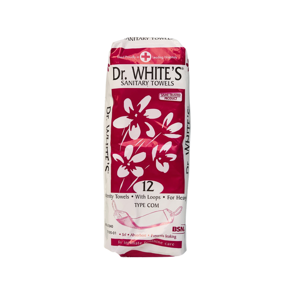 Dr. WHITE'S Maternity Sanitary Towels - With Loops - 12s