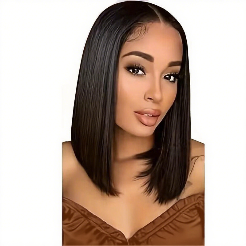 VSP 14In Brazilian Hair Straight Bob Wigs-13x4 Lace Frontal Glueless Wig