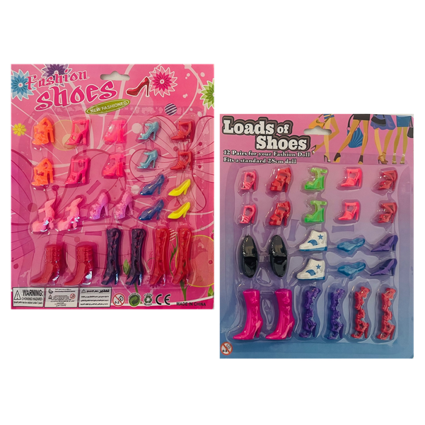 Fashion Doll Shoes (12 Pairs) Pack of 2