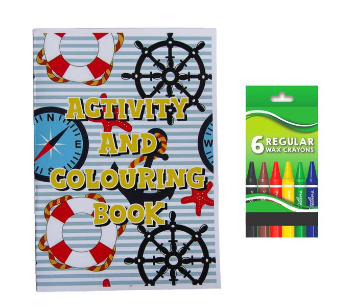 Sailor Nautical Activity and Colouring Book A5 plus 6 Wax Crayons -Set of 5