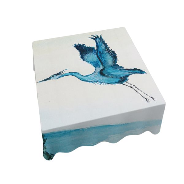Blue Heron in Flight By Wikus Hattingh Square Tablecloth