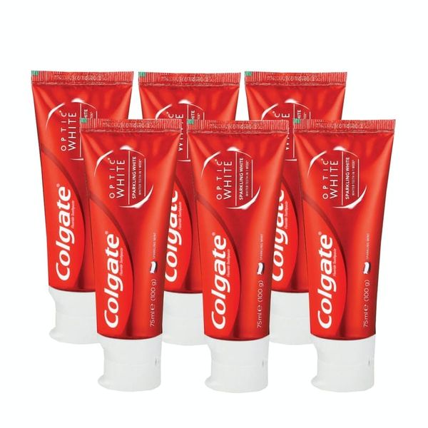 Colgate Optic White Whitening Toothpaste - Sparkling White - (6 x 75ml)