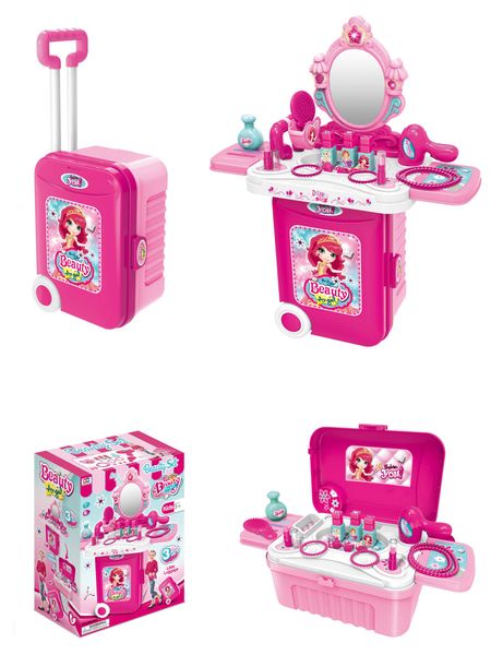 Vanity Dressing Play Set in Luggage Trolley