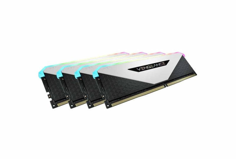 VENGEANCE RGB RT 64GB (4 x 16GB) DDR4 DRAM 3200MHz C16 Memory Kit - White