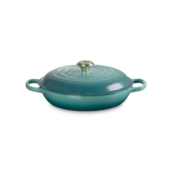 Le Creuset Cast Iron Signature Shallow Casserole L.Gold Knob - 30cm