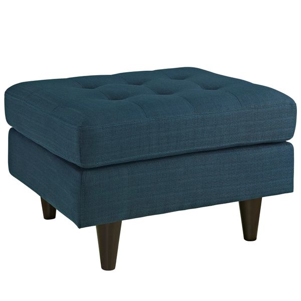 Azure Empress Ottoman in Blue/Beige