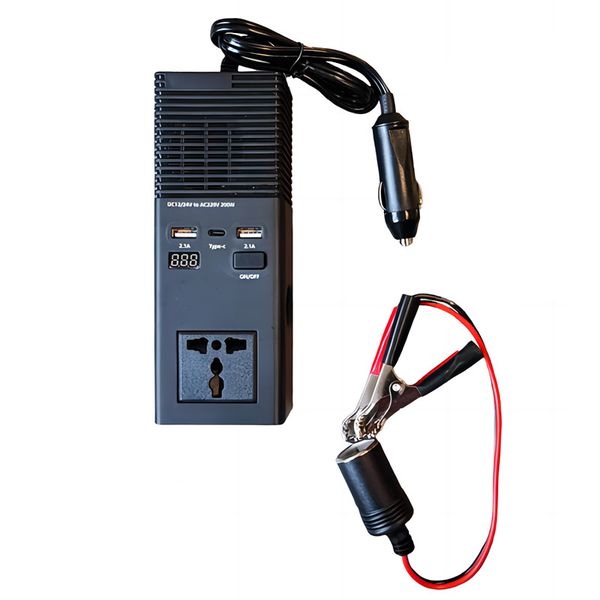 200W 12V DC to 220V AC Car Power Inverter Dual USB Ports