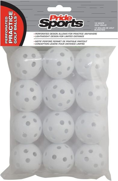 Pride Sports Perforated Practice Golf Balls - Orange 12 Balls