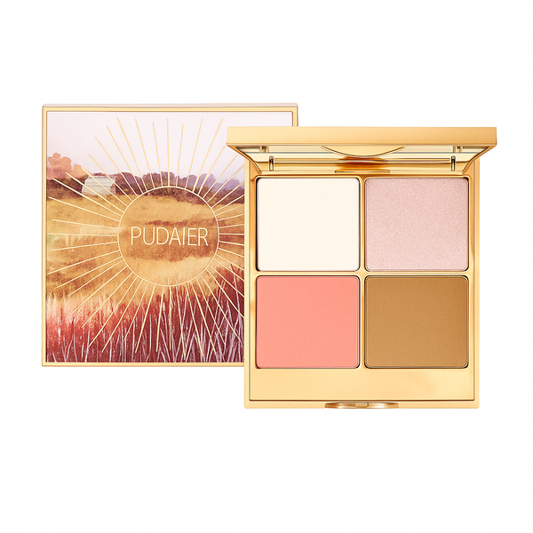 Pudaier IcedSalmon Glam Glow Highlighter &amp; Bronzer Palette-Complexion,Silky