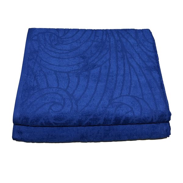 Luxury Velour Beach Towel Cotton - 90 x 180cm - 400gsm - P19 - 2 Pack