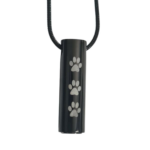Tube Paws Pendant and Chain Stainless Steel Cremation Jewellery