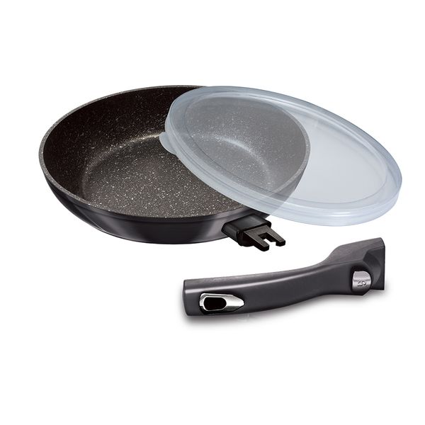 Berlinger Haus 28cm Marble Coating Detachable Handle Frypan - Carbon Pro