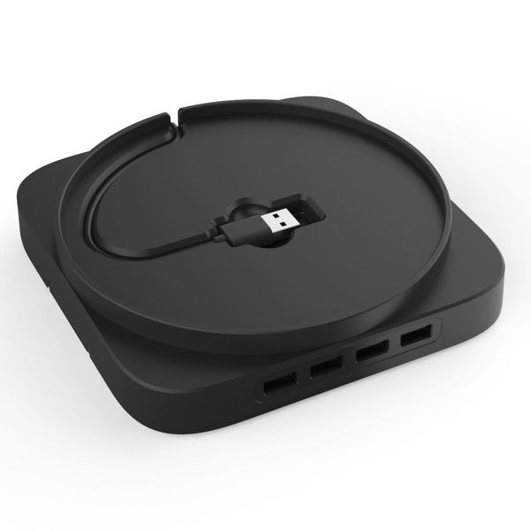 Blue Light Vertical Stand for Xbox Series X Game Console with 4 USB Ports