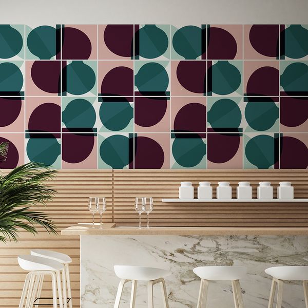 Robin Sprong Premium Quality Peel and Stick Wall Tile Stickers - Lubnaig Pink