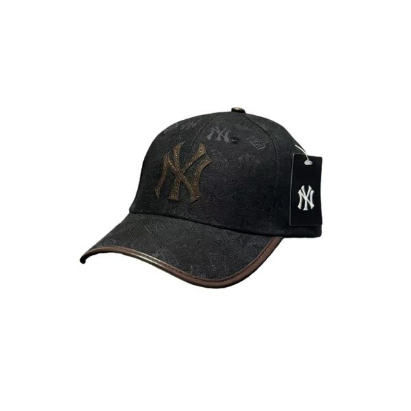 Monogram Baseball Cap with Leather Brim Trim - Beige Khaki