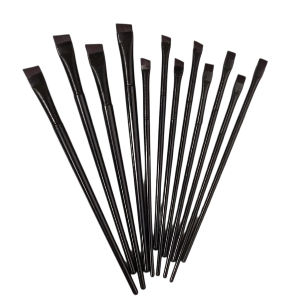 Ultra Fine Black Eyeliner Brushes - 12 Pieces Precision Set