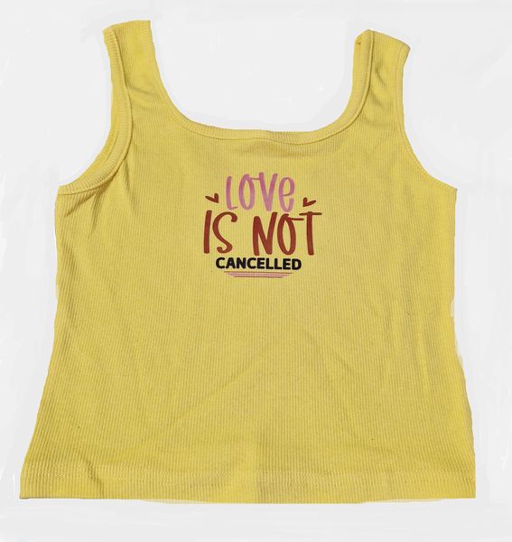 Girls Yellow Sleeveless Regular Rip Vest Top