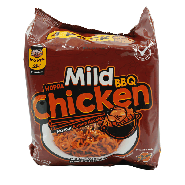 WOPPA Mild BBQ Chicken Flavour Ramen Noodles 4-Pack