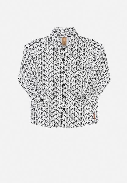 Kid's UP Baby Boys Printed Shirt - White &amp; Black