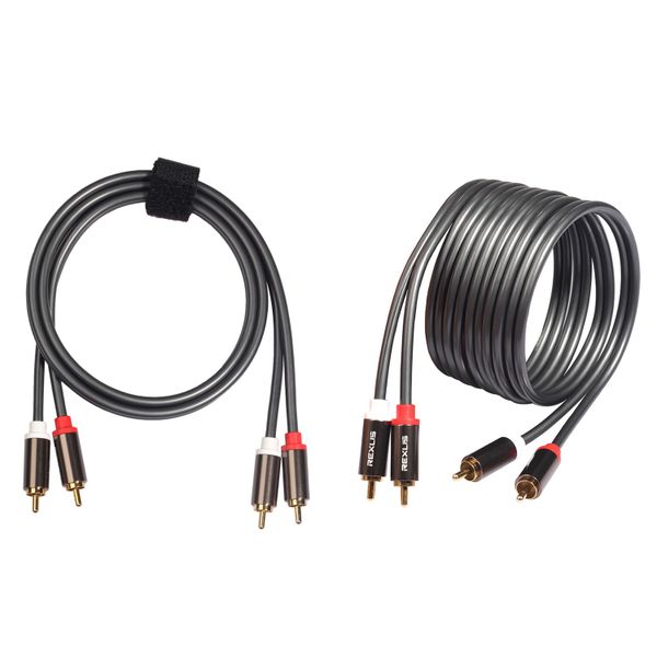 Rexlis 2 Rca To 2 Rca Hifi Audio Cable Ofc Av Speaker Wire 1M