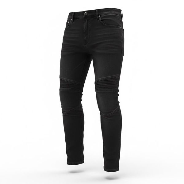 Motorcycle Riding Biker Jeans Black image