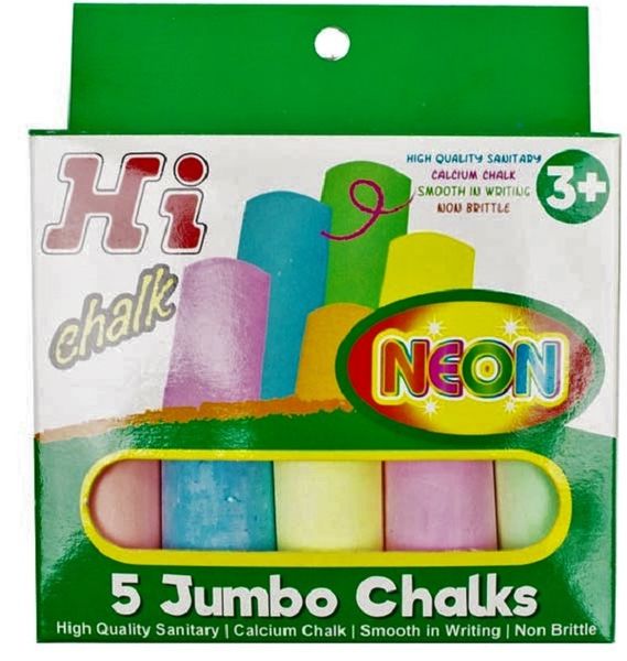 Hi Chalk, Neon, 5 Jumbo Chalks
