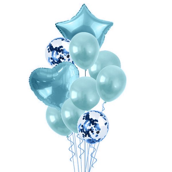 Bubblebean - Blue Bunched Party Helium Balloons - 10 Piece