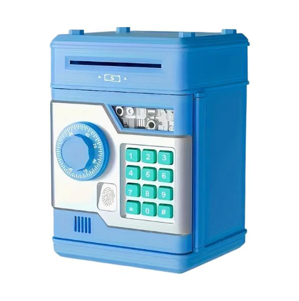 Piggy Bank For Kids With Music Simulated Fingerprint Function Blue