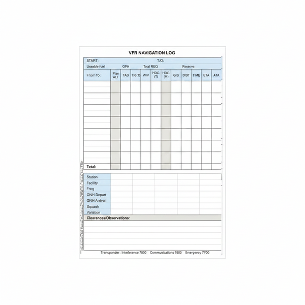Pilot Flight Logbook A5 - 100 Pages for VFR Navigation