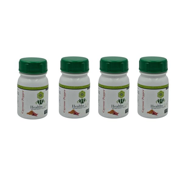 Healthy Life Cayenne Pepper Capsules 500mg - 60's x 4