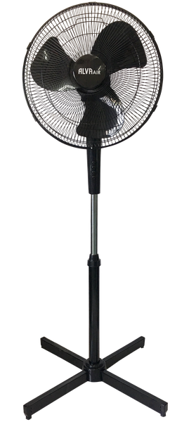 ALVA AIR 40cm Telescopic Pedestal Fan | Plastic | Black | 3 Speed