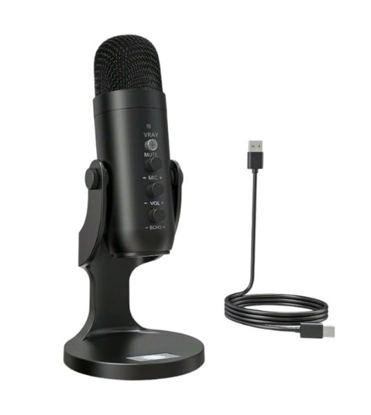 Low Latency Gaming Microphone With Cardioid Pickup Pattern - Black