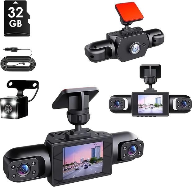 1080P 4-Channel 360 Degree View Car Dashcam System with 32GB SD Card