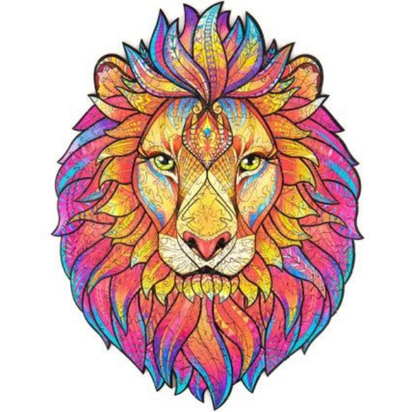 Wooden Jigsaw Puzzle Toy Lion Shape ( Size: A3 )