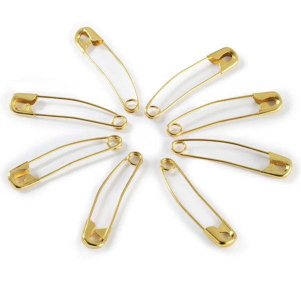 Prym Quilters / Quilting Brass Curved Safety pins 38mm gold-coloured