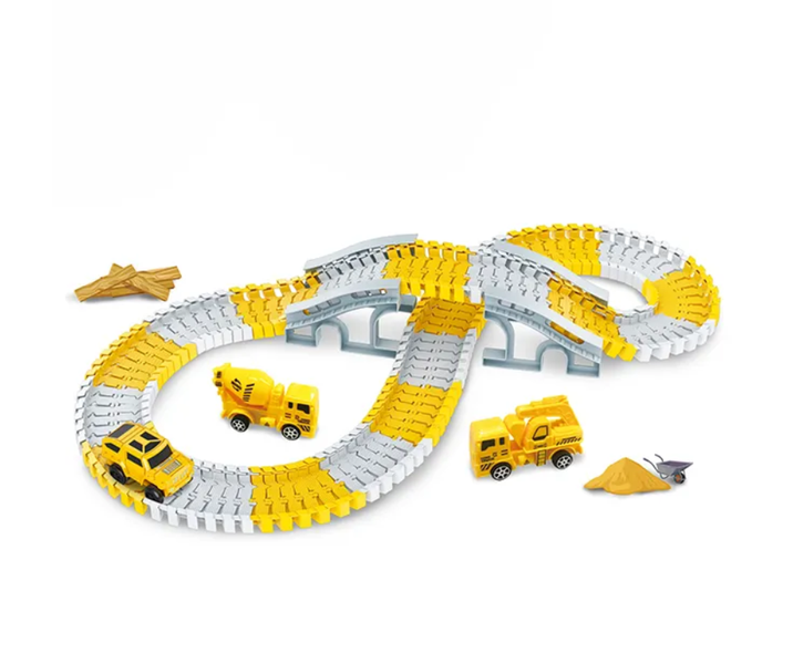 127 Pieces Construction Railway Track Building Set with Electric Race Truck