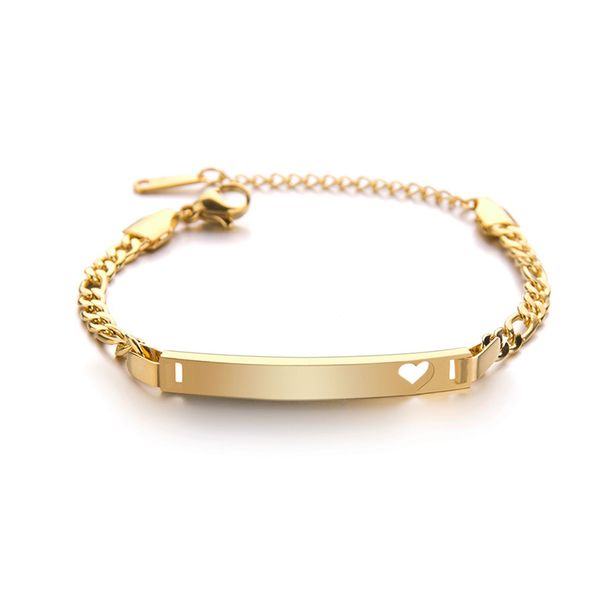 Stainless Steel Curved Plate Heart Bracelet, Fashionable and Versatile Jewe