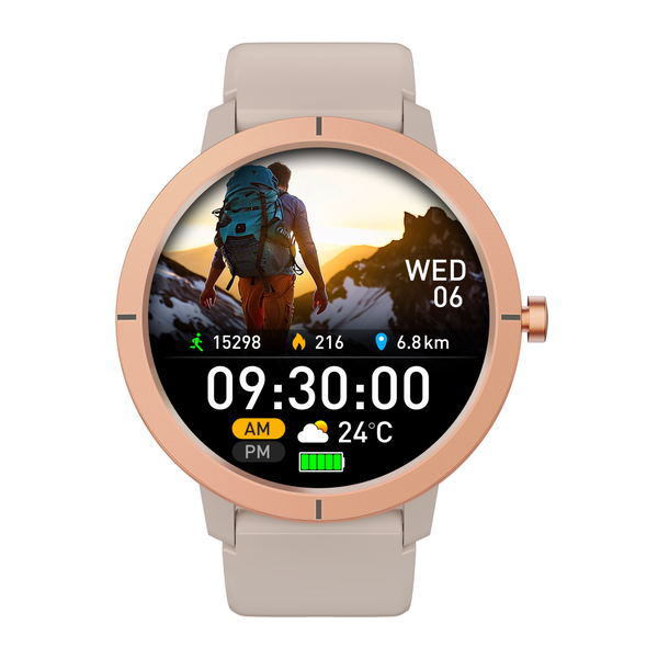 Golden GPS Heart Rate Monitor Smart Watch - 1.32" AMOLED Fitness Tracker