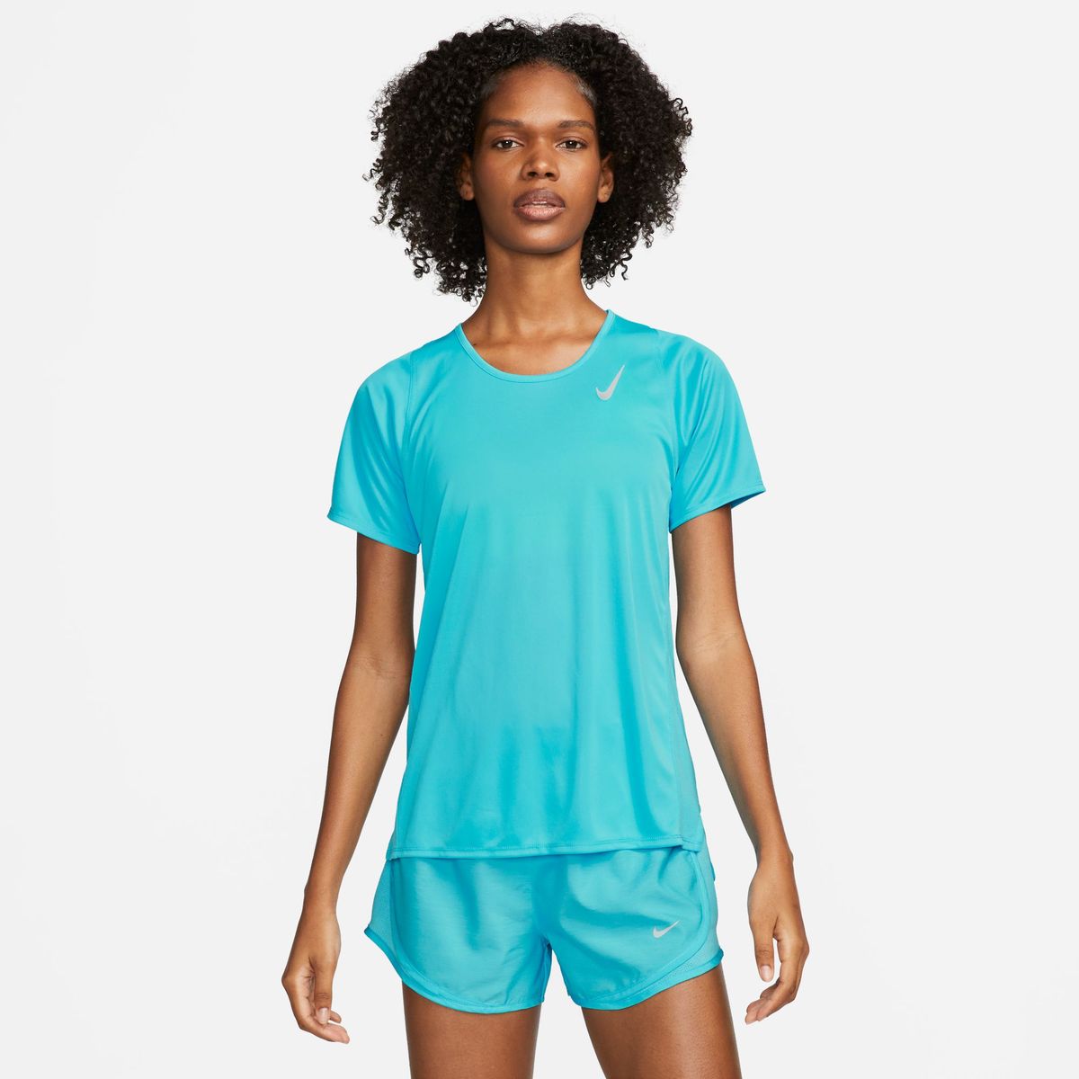 Nike Women's Dri-FIT Race Short-Sleeve Running Top - Blue/Silver | Shop ...