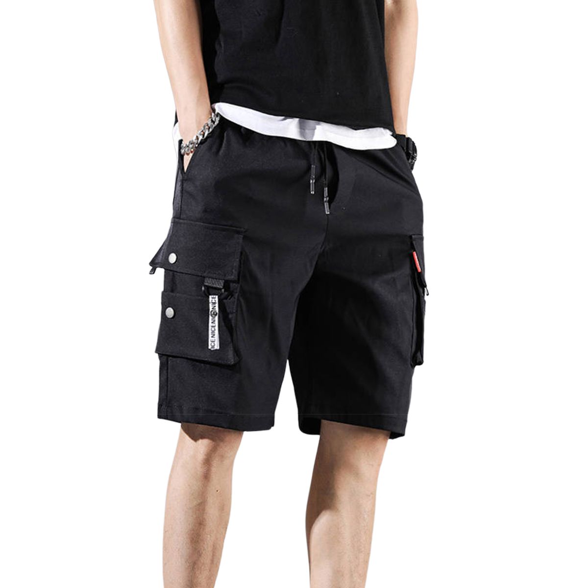 Mens Classic Cargo Short With Pocket Straight-Fit Workwear Drawstring ...